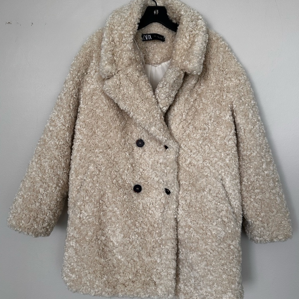 Zara Cream Teddy Coat
